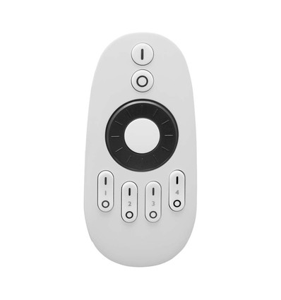 4-soners RF fjernkontroll til LED strips - 2.4GHz, rekkevidde opptil 30m, hvit, 4 soner