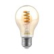 E27 4W LED-pære - Spiral kulltråd, ravfarget glass, 1800K