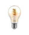 E27 4W LED-pære - Spiral kulltråd, ravfarget glass, 1800K