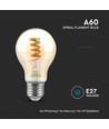 E27 4W LED-pære - Spiral kulltråd, ravfarget glass, 1800K