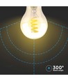E27 4W LED-pære - Spiral kulltråd, ravfarget glass, 1800K