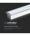 120cm 40W LED lineært innbyggingsarmatur - Samsung LED chip, 120cm, sølv, 5 års garanti