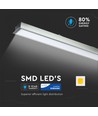 120cm 40W LED lineært innbyggingsarmatur - Samsung LED chip, 120cm, sølv, 5 års garanti