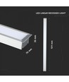 120cm 40W LED lineært innbyggingsarmatur - Samsung LED chip, 120cm, sølv, 5 års garanti