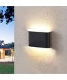 6W sort LED vegglampe med opp/ned lys - 660lm, IP54 utendørs, 2700K, 110lm/W, inkl. lyskilde