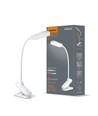 6W LED dimbar skrivebordslampe med klemme - Helsinki, 370lm, 3-trin CCT, hvit, 120° lysvinkel
