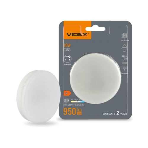 GX53 10W dimbar LED-pære - 950lm, 4000K, 140 grader
