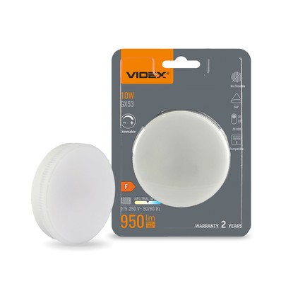 GX53 10W dimbar LED pære - 1000lm, 4000K, 140 grader