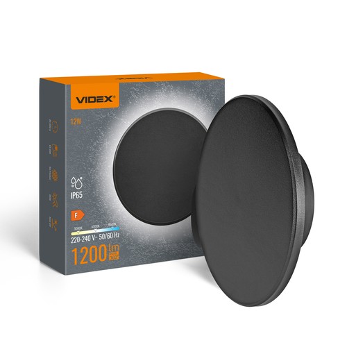 Dome 12W rund LED vegglampe - IP65, CCT, sort