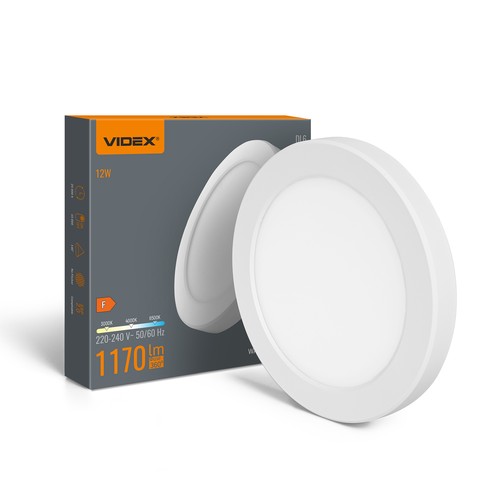 12W LED taklampe - 3CCT, Ø14,2cm, hvit kant, 170 grader, inkl. lyskilde