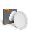 18W LED taklampe, CCT - 103lm/W, IP21, 21,7x21,7cm, hvit kant, justerbar lysfarge, innfelt/utenpåliggende