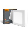 12W LED innfellingspanel / taklampe - 1170lm, 3CCT, 16,7x16,7cm, hvit kant, for innfelling eller utenpåliggende