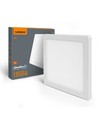 18W kvadratisk LED taklampe / innfellingspanel - 1850lm, 3CCT, 21,7 x 21,7 cm, hvit kant, innfelt eller utenpåliggende