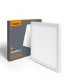 24W LED taklampe, 3-i-1 CCT - 2500lm, 29,2 x 29,2cm, hvit kant, innfellings- eller utenpåliggende panel
