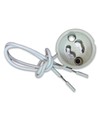 GU10 sokkel med 15cm ledning - Hvit, keramisk holder, IP20