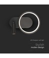14W Designer LED vegglampe - Sort, 1500lm, 25x10x18 cm, inkl. lyskilde