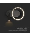 14W Designer LED vegglampe - Sort, 1500lm, 25x10x18 cm, inkl. lyskilde