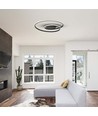 60cm 48W dimbar LED designer taklampe - 5150lm, TRIAC dimbar, sort kant, Ø60cm, 4000K