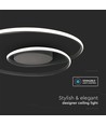60cm 48W dimbar LED designer taklampe - 5150lm, TRIAC dimbar, sort kant, Ø60cm, 4000K