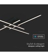 38W LED taklampe - 85x85cm, dimbar, sort, 4000K, moderne design