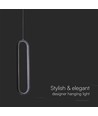 40 cm VT-7829 hengende lampe 13W - 3000K, svart hus