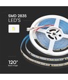 120 VT-2835 LED løpende lyslist 10W/m - 24V, 6500K, IP20, (10m/rull)