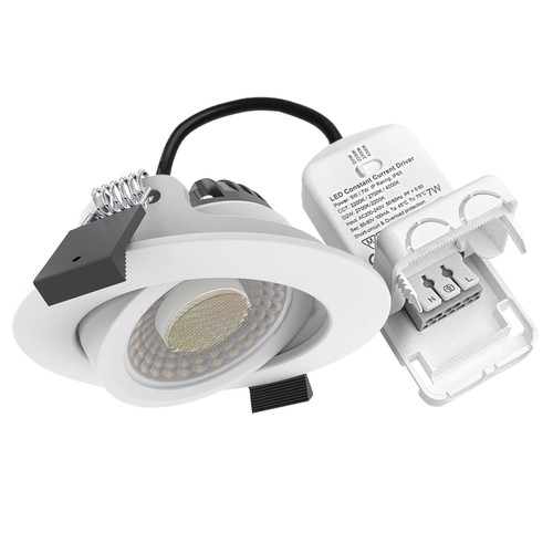 LEDlife DimToWarm+CCT RA96, hvit innfellingsspot - Hull: Ø6,8 cm, Mål: Ø8,3 cm, 7W, hvit kant, dimbar, 230V
