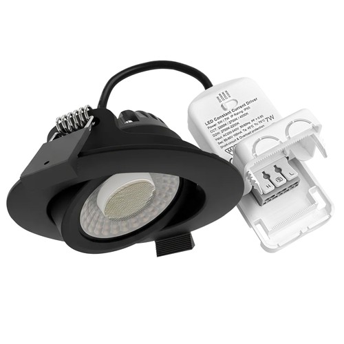 7W Ø8,3cm DimToWarm+CCT innfellingsspot dimbar RA96 - Hull: Ø6,8 cm, Sort