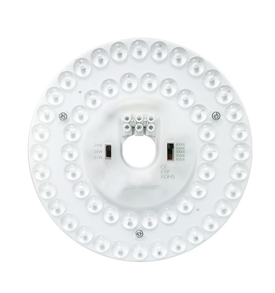 24/18/12W LED-innsats med linser, flimmerfri - Ø17 cm, Valgfri CCT, erstatt G24, sirkelrør og kompaktlysrør