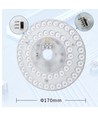 Ø17 cm / 24/18/12W LED-innsats med linser - Flimmerfri, valgfri CCT, erstatter G24, sirkelrør og kompaktrør