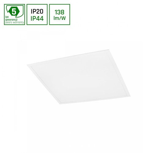 600x600x32 Algine panel 40W - kald hvit, 230V, 120°, IP44/IP20, hvit