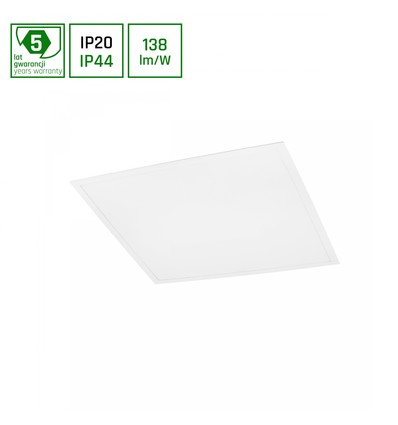 600x600x32 Algine panel 40W - kald hvit, 230V, 120°, IP44/IP20, hvit
