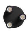 Rund taklampe med 3 spotter, GU10 - Sort, Ø22cm, IP20 innendørs, uten lyskilde