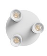 Rund taklampe med 3 spotter, GU10 - Hvit, Ø22cm, IP20 innendørs, uten lyskilde