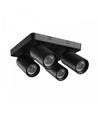 Taklampe med 2x2 spots, GU10 - Sort, IP20 innendørs, uten lyskilde