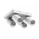 Taklampe med 2x2 spotter, GU10 - Hvit, IP20 innendørs, uten lyskilde