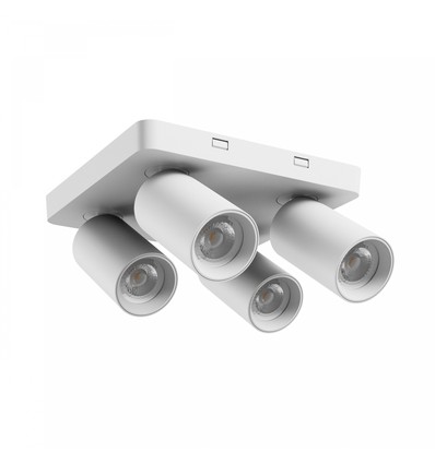 Taklampe med 2x2 spotter, GU10 - Hvit, IP20 innendørs, uten lyskilde