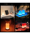 Oppladbar RGB+CCT LED bord/nattlampe - Bluetooth, Hvit, touch dimbar, IP20 innendørs