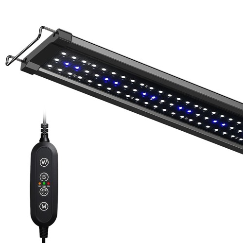 60-80 cm akvarie armatur - 18W LED, hvit/blå, justerbar