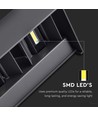 24W LED utendørs vegglampe - IP65, sort, 2720lm, opp/ned lys, 4000K, rektangulær