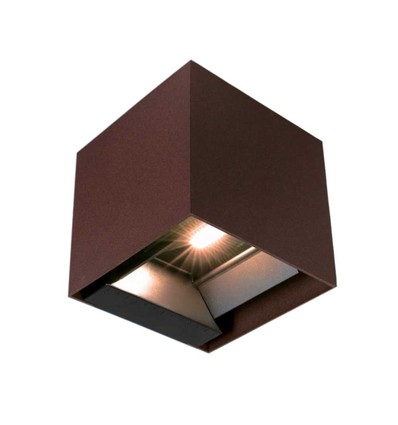 9W LED Solcelle vegglampe - IP65, CCT, 3 lysfarger, PIR-sensor, cortenfarget hus
