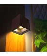 9W LED Solcelle vegglampe - IP65, CCT, 3 lysfarger, PIR-sensor, cortenfarget hus