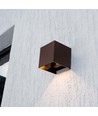 9W LED Solcelle vegglampe - IP65, CCT, 3 lysfarger, PIR-sensor, cortenfarget hus