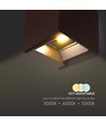 9W LED Solcelle vegglampe - IP65, CCT, 3 lysfarger, PIR-sensor, cortenfarget hus