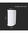 12W moderne vegglampe, 140lm/W - IP65, hvit, dimbar, CCT, inkl. lyskilde