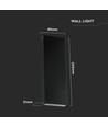 8W LED vegglampe med opp/ned lys - 140lm/W, IP65, sort, 4000K, rektangulær, inkl. lyskilde