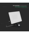 10W LED-lyskaster med sensor - 120lm/W, sort, IP65 utendørs
