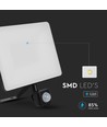 20W LED lyskaster med sensor og fast connector - 120lm/W, IP65, sort, 5 års garanti