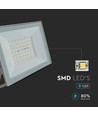 50W LED lyskaster - 94lm/W, IP65, hvit kant, kald hvit, utendørs