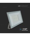 50W LED lyskaster - 94lm/W, IP65, hvit kant, kald hvit, utendørs